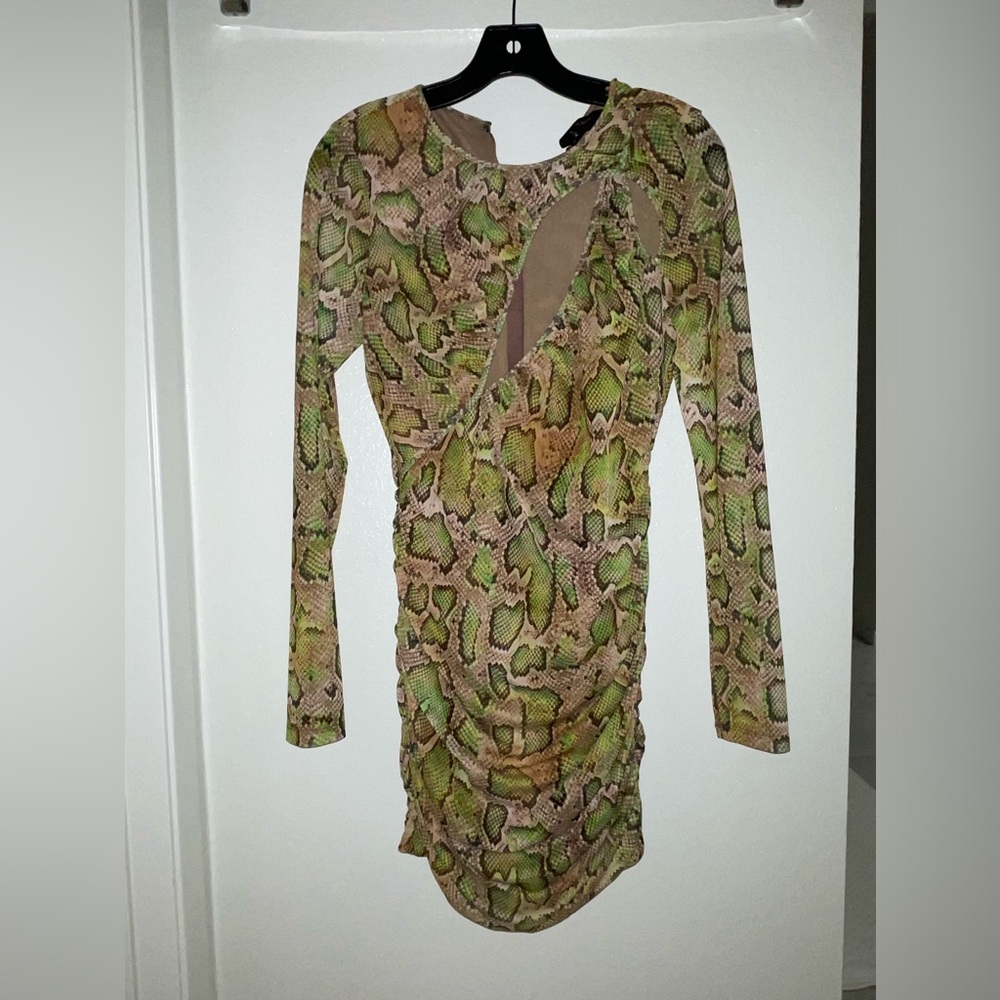 Dundas x Revolve Natasha Mini Dress Snake Print